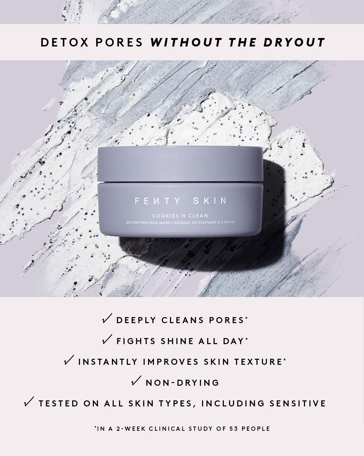 Cookies N Clean Whipped Clay Pore Detox Face Mask With Salicylic Acid + Charcoal - Image 3